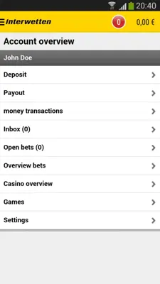 Interwetten android App screenshot 0