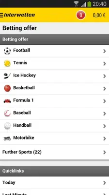 Interwetten android App screenshot 1