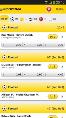 Interwetten android App screenshot 3